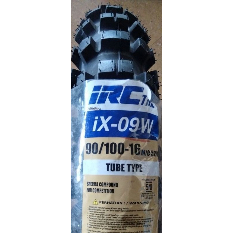 BAN TRAIL IRC 90 100 RING 16 IX-09W Ban Luar Motor Motocross Moto Cross IRC IX 09W IX09W 90/100-16 T