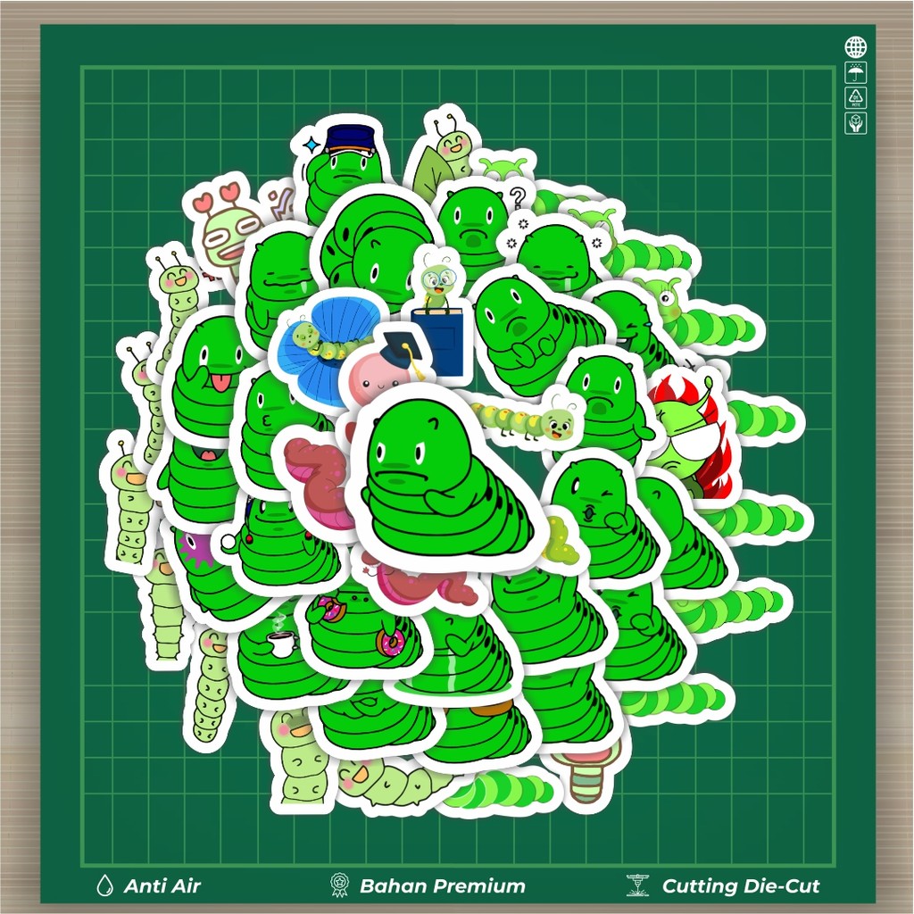 

HOT 50 PCS STIKER Hewan Ulat Bulu Sticker Stiker Fashion Cars Decal Dingin Kartu Album Custom Vinyl Anti Air- Sticker Aesthetic Buku Journal Koper Casing HP Tablet Laptop Helm Motor Botol Minum