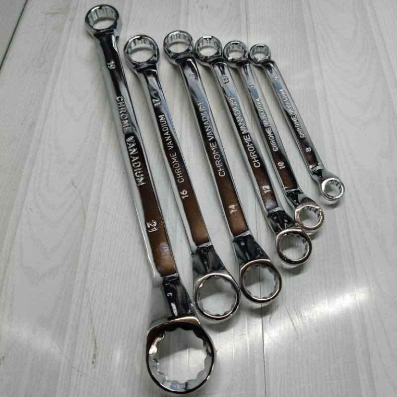 KUNCI RING 1 SET 1PAKET KUNCI RING 8-9 10-11 12-13 14-15 16-17 19-21 UNIGO CHROME VANADIUM