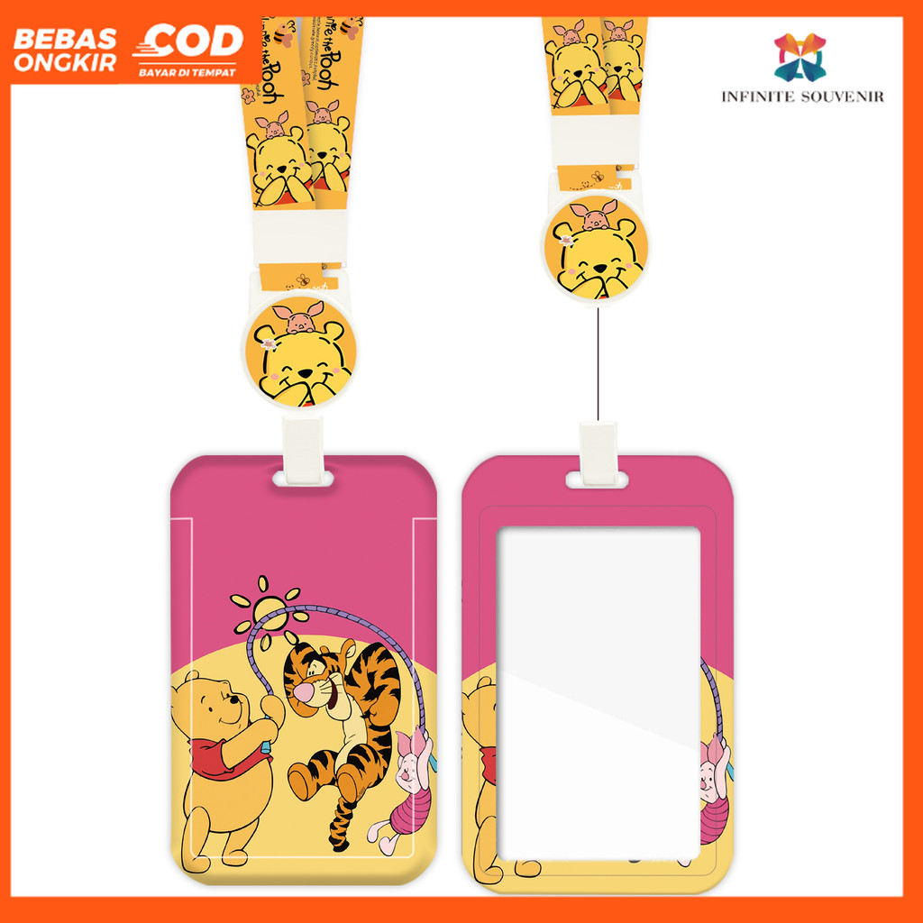 

(N017) ID Card Holder Tali Yoyo Winnie The Pooh / Nametag Yoyo Tiger Piglet / Card Holder Yoyo / Disney / Card Holder Tali Bisa Ditarik