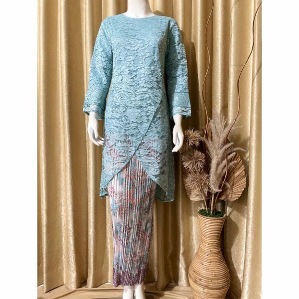 kebaya brukat jumbo //kebaya modern //kebaya wisuda//kebaya pesta - hijau mint, atasan aja