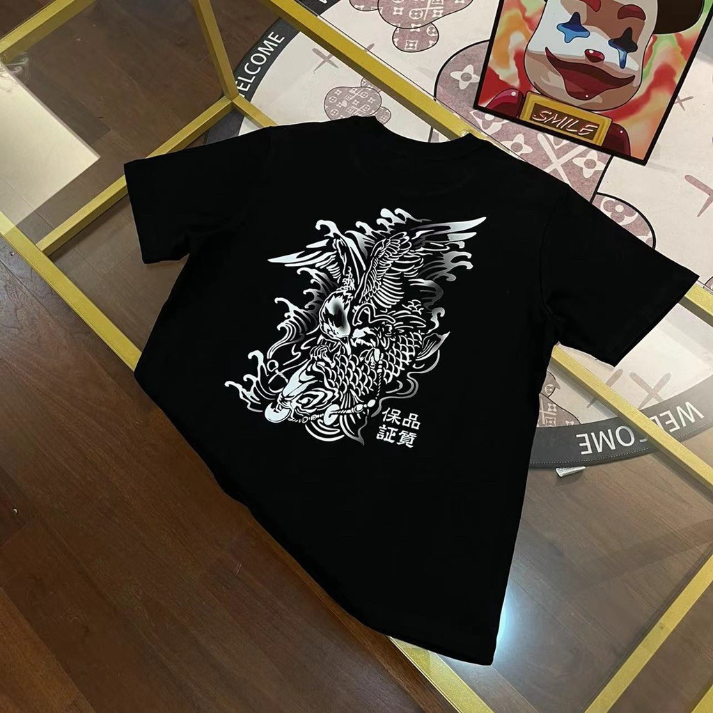 Kaos Distro EVISU  Pria Wanita d Baju Boxy Fit T Shirt - Official Merchandise