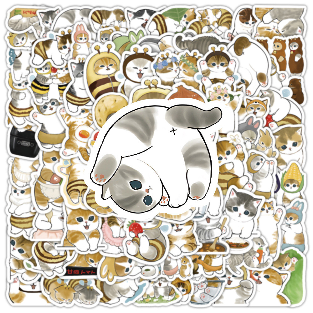 

10/30/50/100pcs Kawaii Cat MEME Funny Animals Stickers Decals Decorative Phone Luggage Laptop Waterproof Cute Sticker Kids Toys