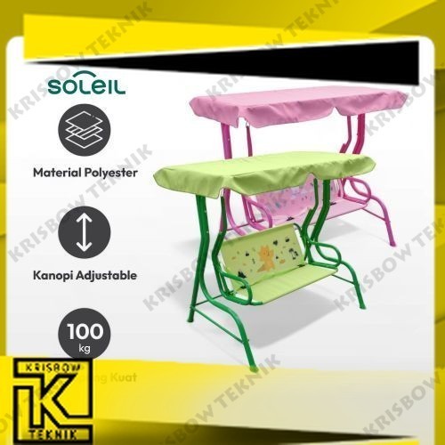 Soleil Kursi Ayun Anak Swinging Chair Bangku Ayunan Outdoor Furniture Tempat Duduk Ayun - Pink
