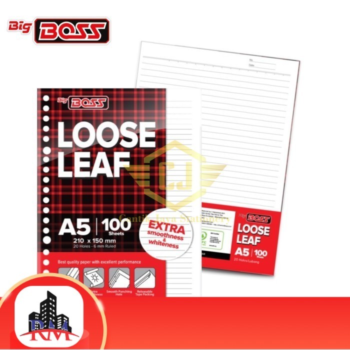 

Termurah dan Terlaris di Makassar Isi Kertas File Binder BIG BOSS A5 100 Lembar Loose Leaf