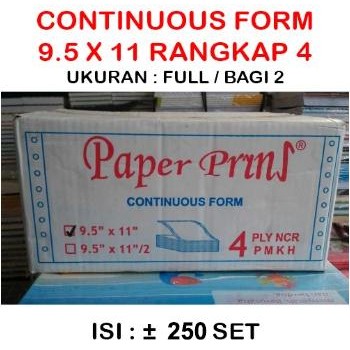 

Continuous Form Paper Print 9x11 4 ply
