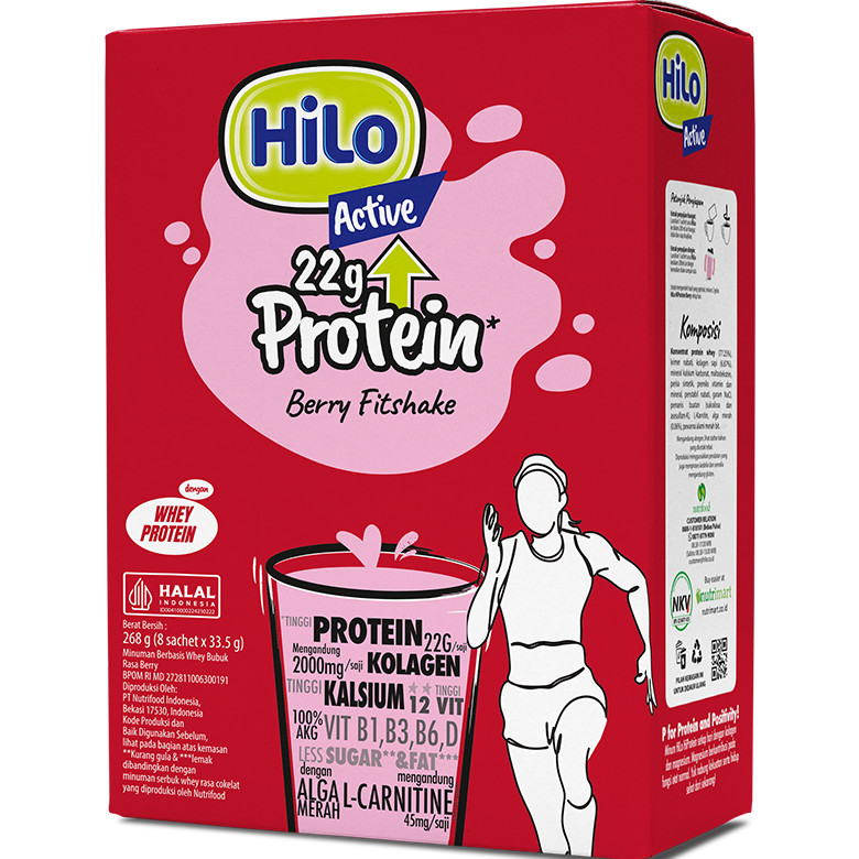 

HiLo Active 22g Protein Berry Fitshake 8 Sch – Susu Tinggi Whey Protein Kolagen Kalsium