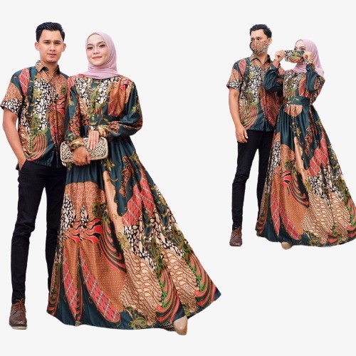 ✨WY.SY✨ -TERBARU batik couple semi sutera / batik sarimbit gamis semi sutera original