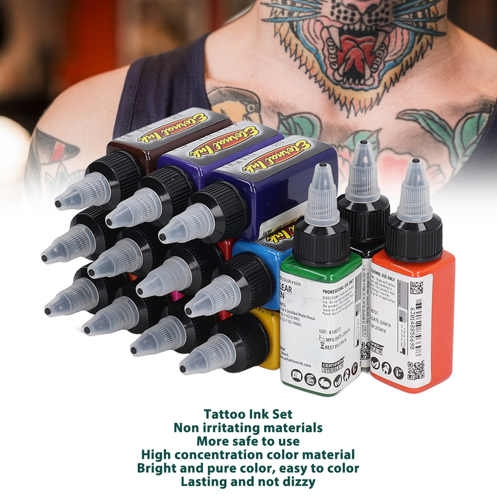 14 Colors 30ml/bottle Tattoo Ink Set Tattoo Ink Set Professional Kit for Artist Hobbyists Novice Pra