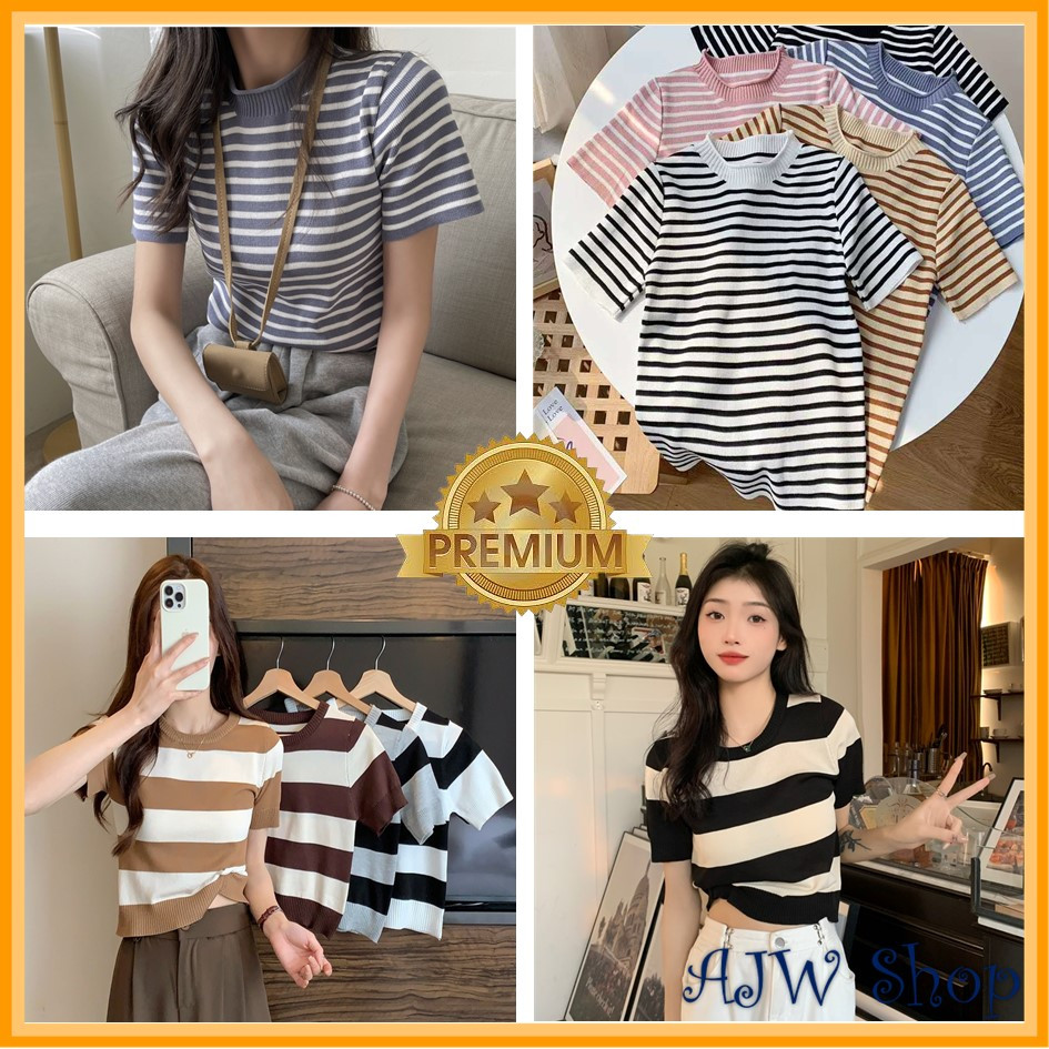 KAOS RAJUT WANITA IMPORT LENGAN PENDEK | ATASAN RAJUT IMPORT WANITA LENGAN PENDEK | BAJU RAJUT WANIT