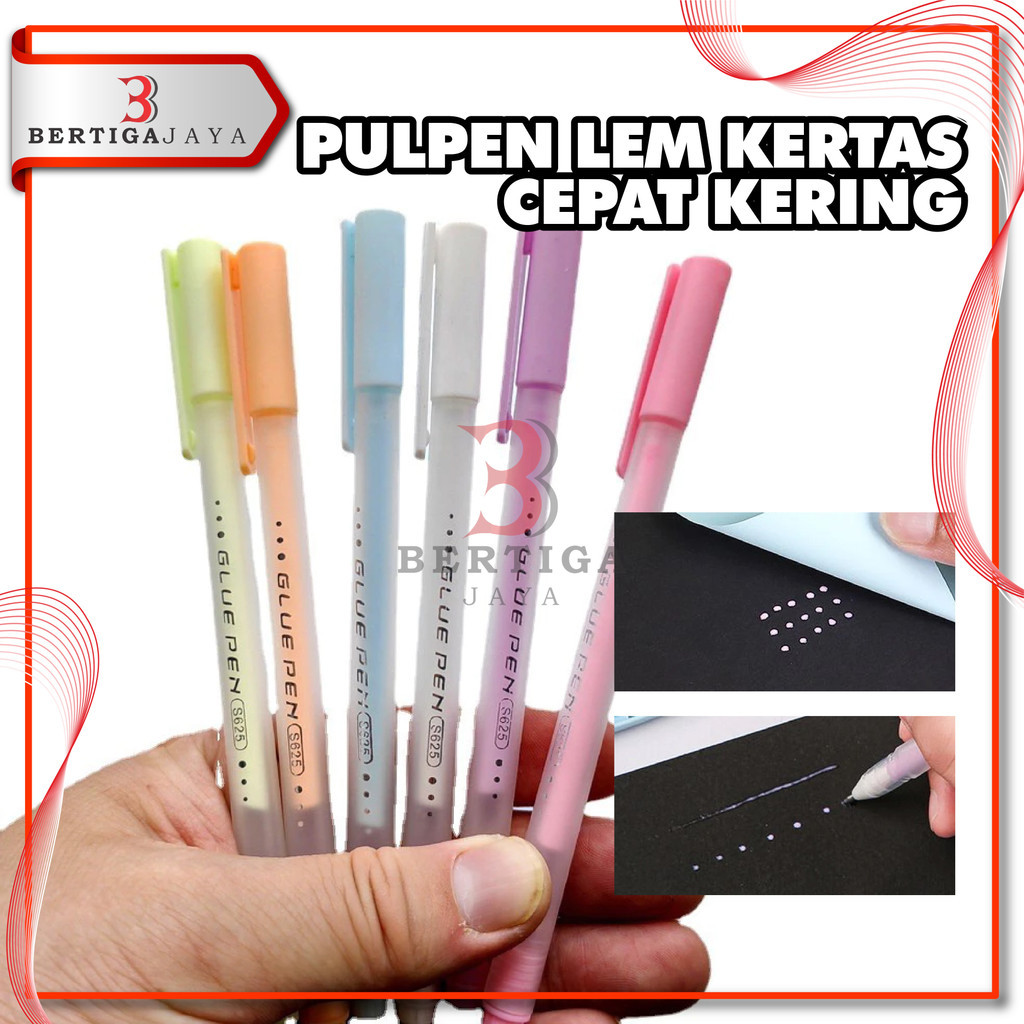 

BJ Pulpen Lem Kertas Cepat Kering Lem Cair Anti Bocor Bentuk Pena Glue Pen Stiker Scrapbook Diy