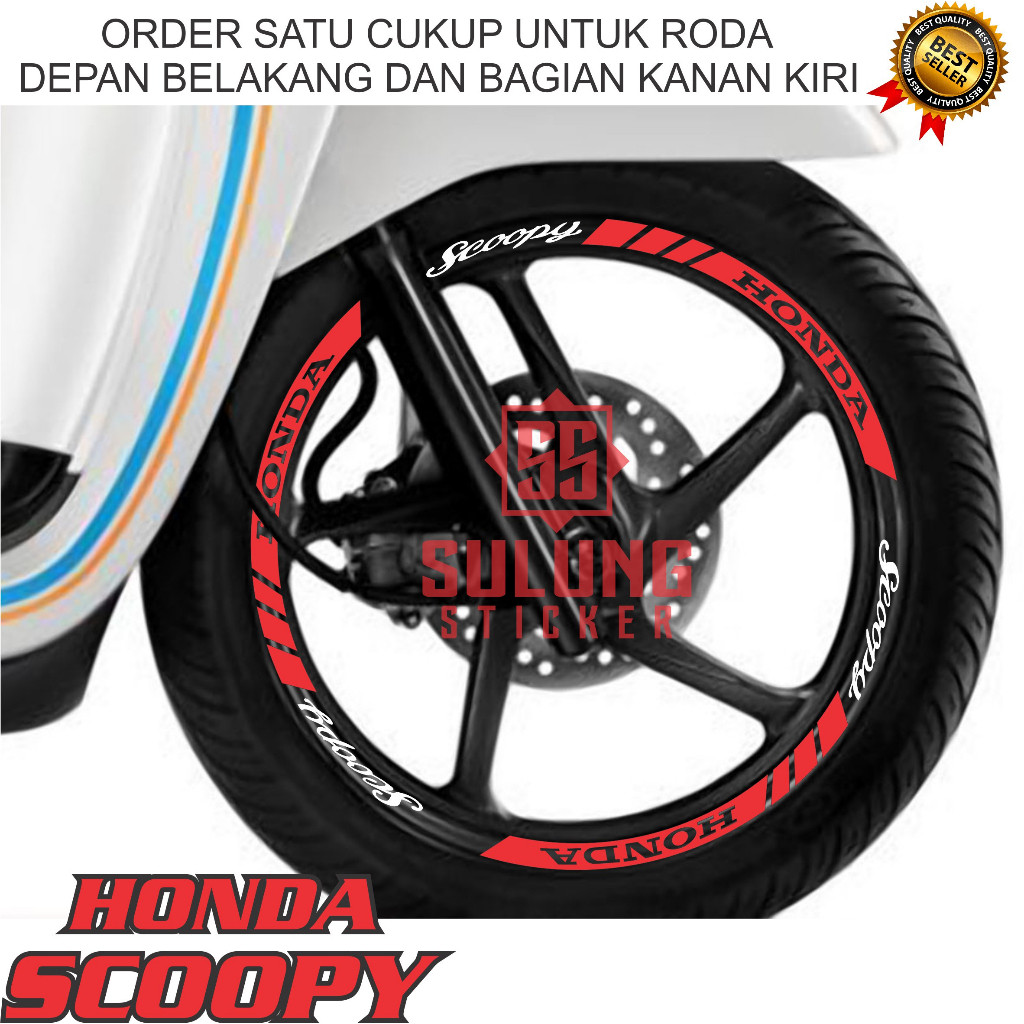 Stiker Lis Velg Motor All Honda Scoopy Cutting Sticker Pelk Termurah