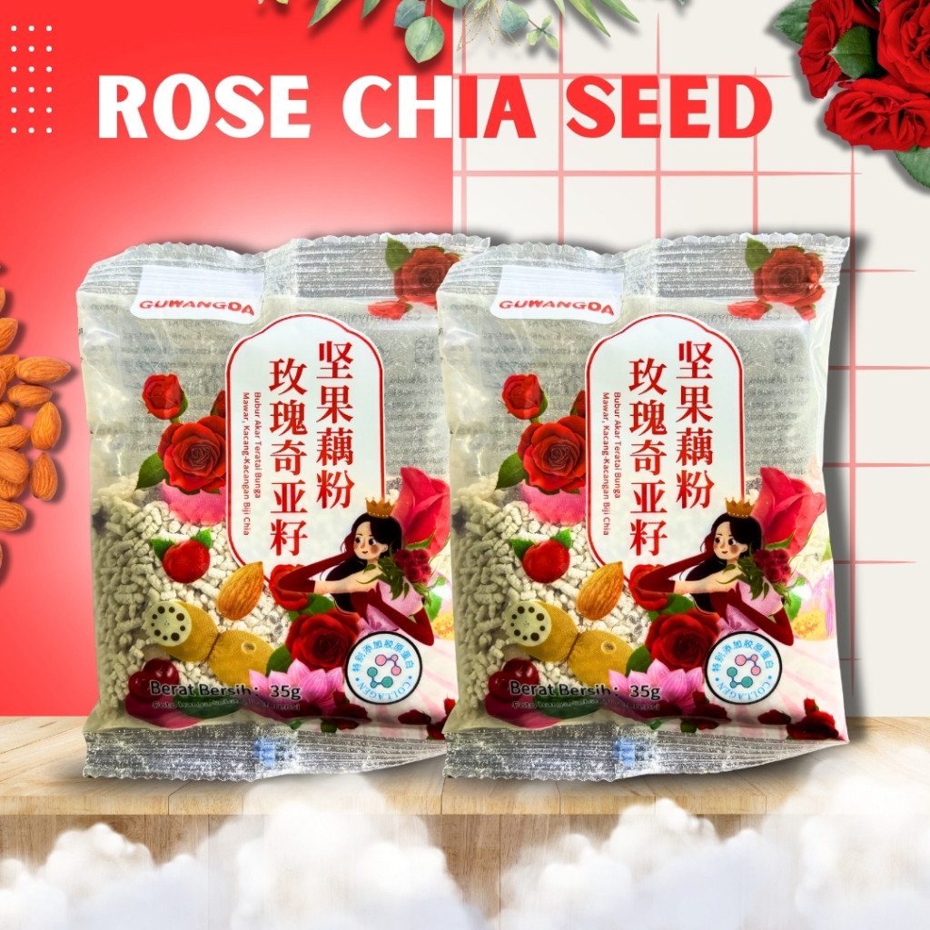 

Oufen Lotus Root Powder - Kemasan Sachet Varian Rose Chia Seed (35g Sachet) & Praktis