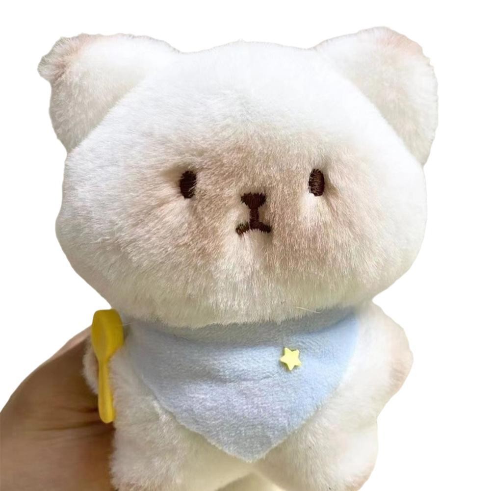 Cute Siamese Cat Plush Toy Cartoon Kitten Hanging Plush Doll Soft Stuffed Doll Keychain Car Key Back