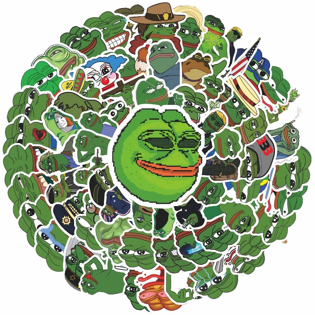 

COD 100 Pcs Kartun Sedih Katak Lucu Anti Air Untuk Dekorasi Notebook Sepeda Skateboard Handphone DIY