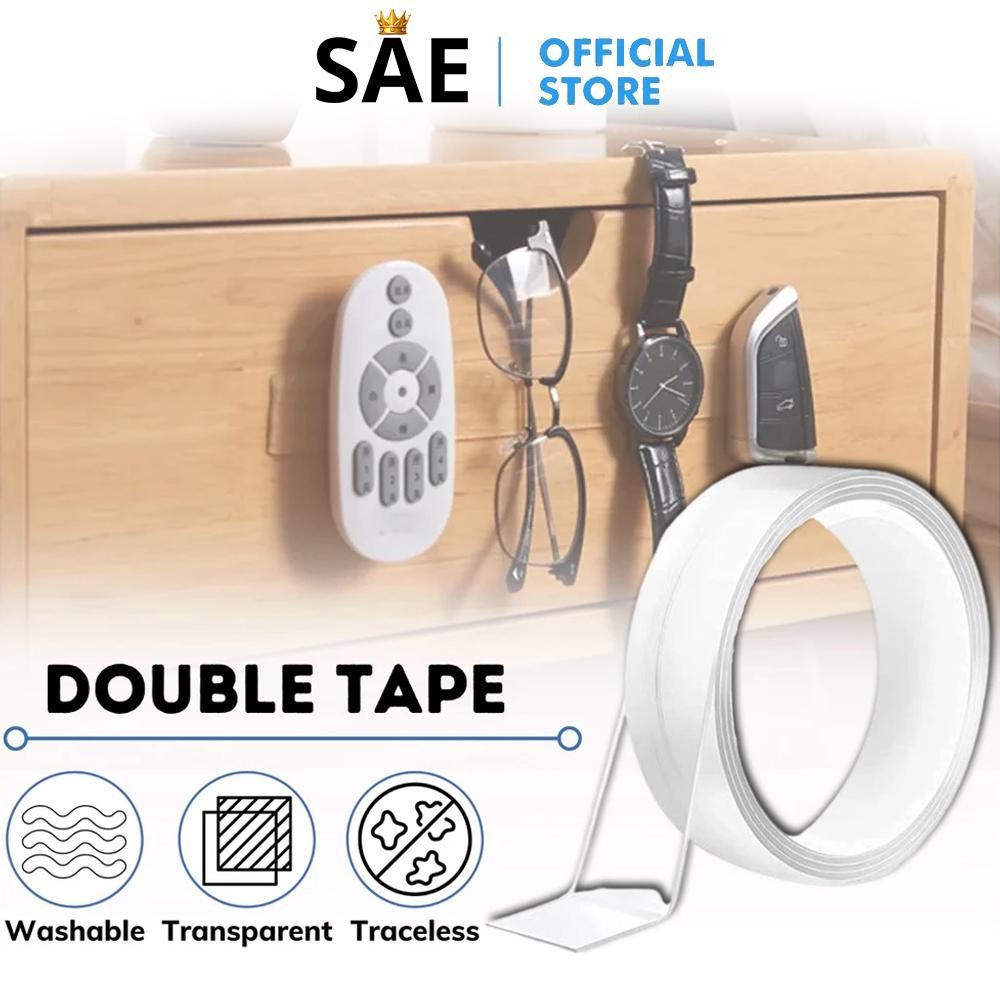 

SAEID - Double Tape Nano Selotip Bening 2 Sisi Serbaguna 1M, 3M, & 5M