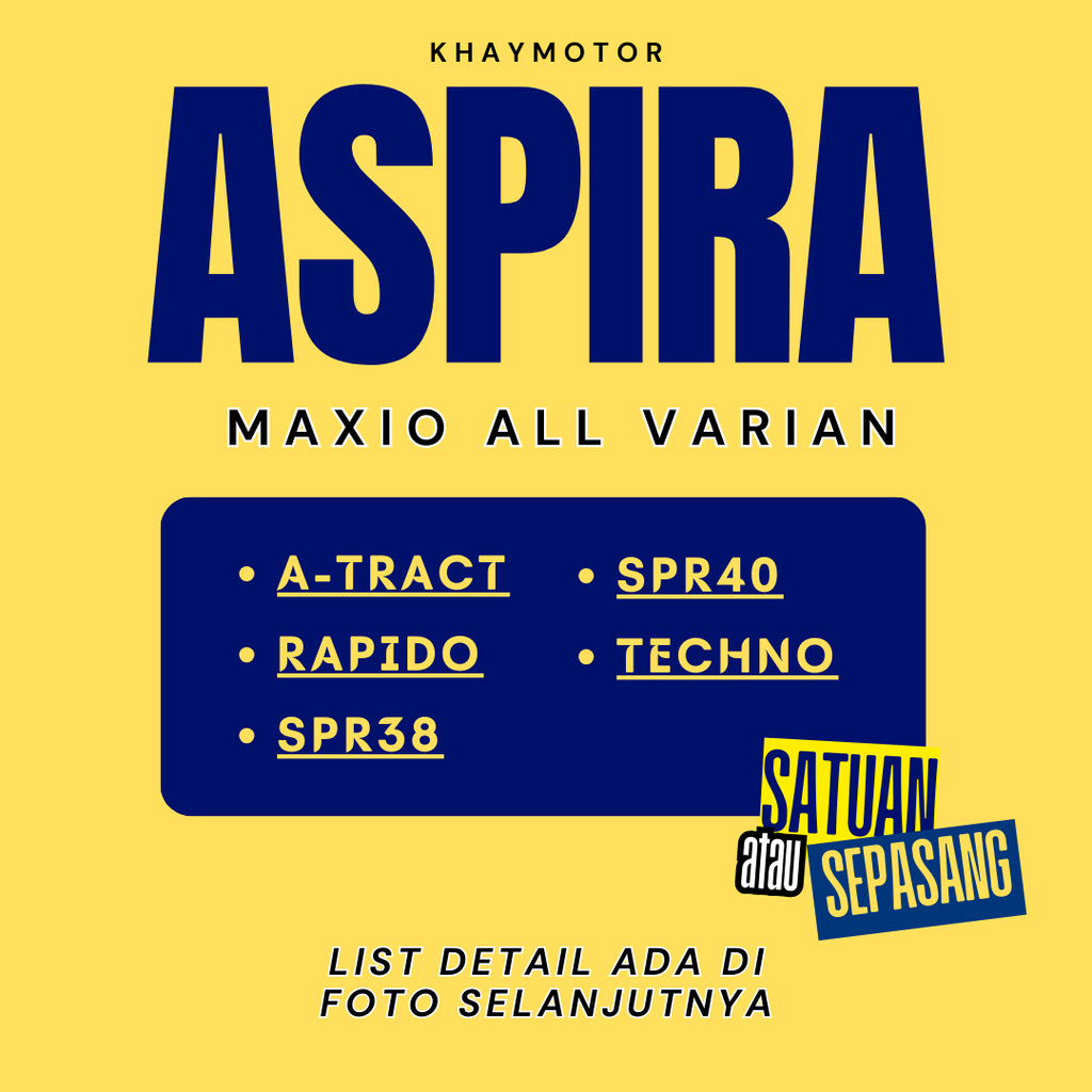 Ban Motor Bebek ASPIRA MAXIO TECHNO 70/90 Ring 17 Tubeless