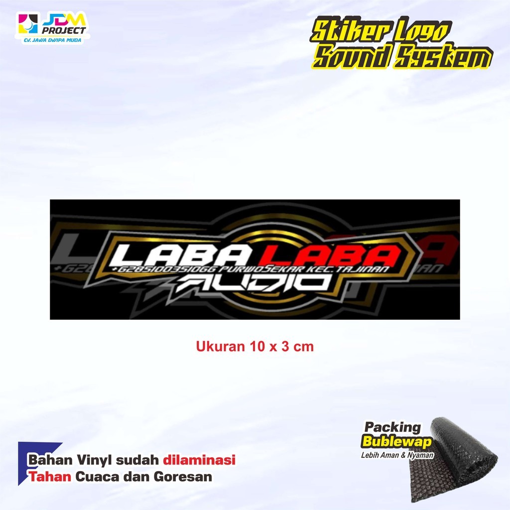 

Cetak Kilat - Stiker Sound System LABALABA AUDIO Vinyl Laminasi (Bijian)