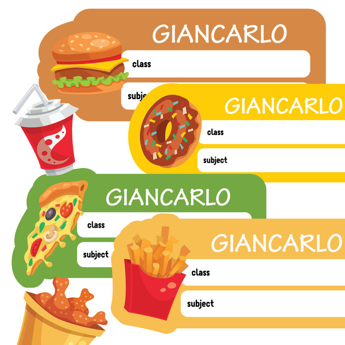 

Sticker Label Buku Mata Pelajaran Mapel Fast Food