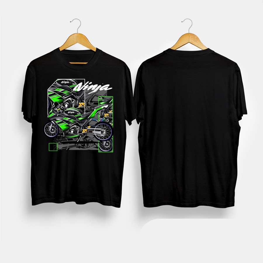 Kaos Baju Motor Kawasaki Ninja RR Jari Jari Herex Trondol Modifikasi Kaos Otomotif