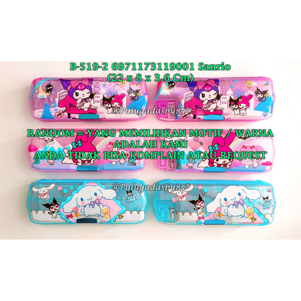 

(1 Biji) GROSIR Kotak Pensil Magnet Sanrio 22*8*3.6 Cm / Tempat Pensil Magnet Segi 8 B-519-2 Sanrio