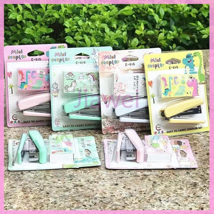 

Jiawei Stapler Mini Kartun/Set Stapler Lucu Konten Gratis