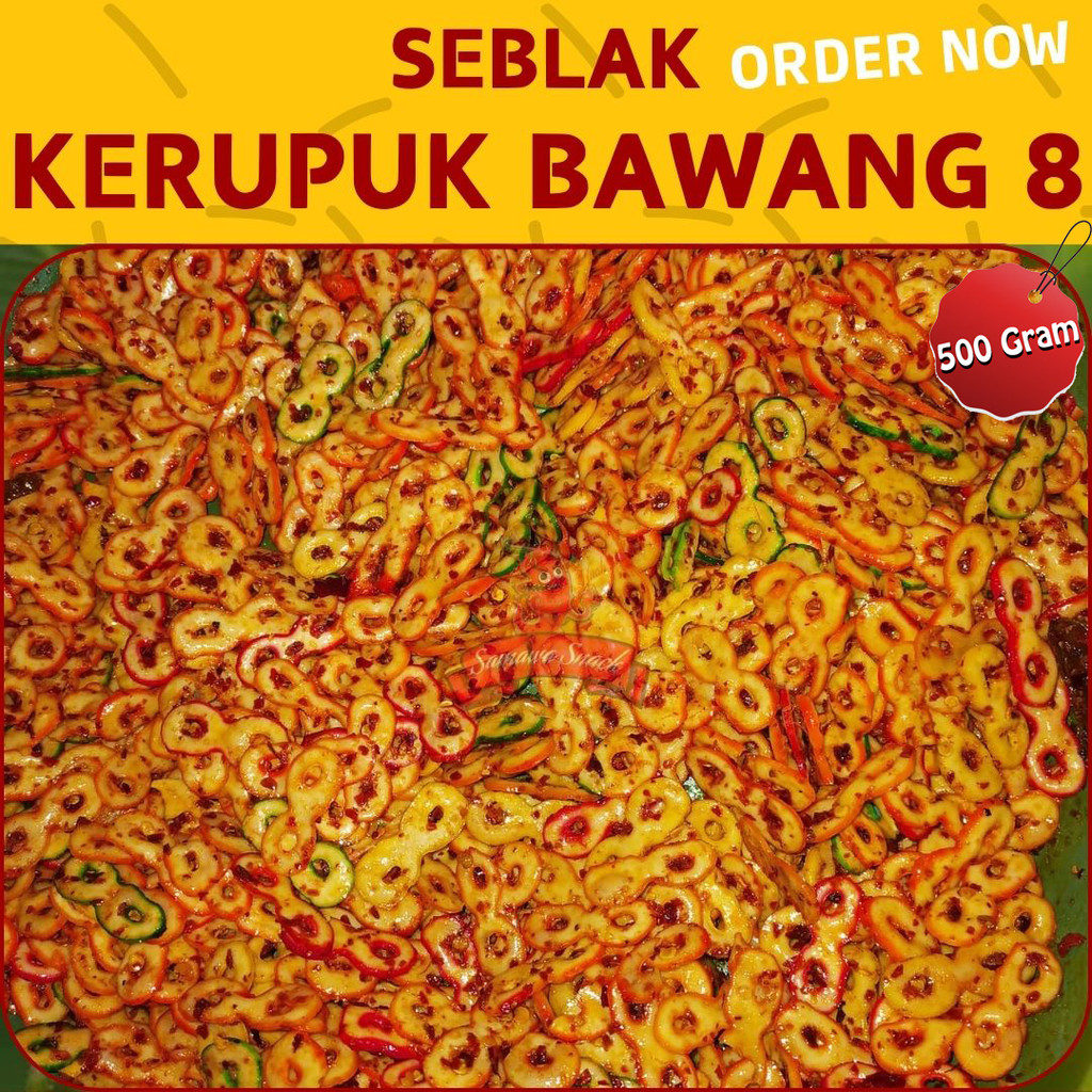 

Seblak kerupuk bawang 8 pedas daun jeruk