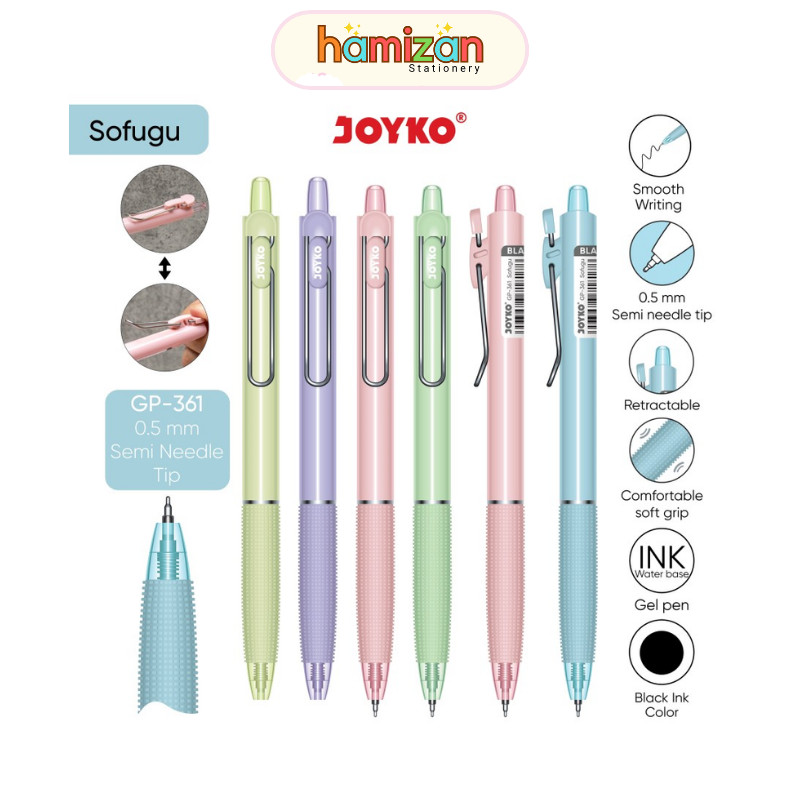 

( 1 pcs ) Pulpen Retractable Joyko Sofugu / Gel Pen Cetrek / Bolpen jel GP-361 0.5mm Joyko / Gel Pen Pulpen Pena Joyko GP-361 Sofugu Gel 0.5 mm - 1 pc Murah Berkualitas