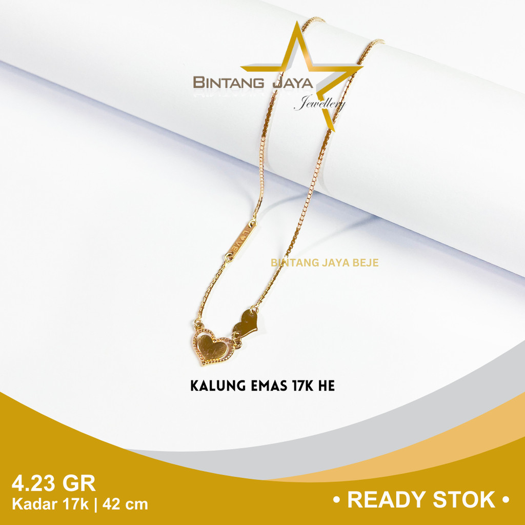 Kalung Emas Rosegold Kadar 750 17K Berat 4.23 gr gram Panjang 42 cm Model Rantai It4ly Santa Variasi