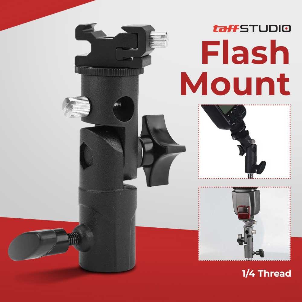 TaffSTUDIO Hot Shoe Swivel Lampu Flash Kamera for Tripod Light Stand - QM3625