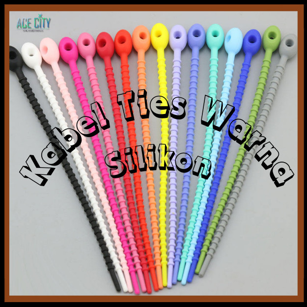 

Kabel Ties Warna / Tali Karet Silikon / Pengikat Kabel Multifungsi Ukuran 17cm&21cm
