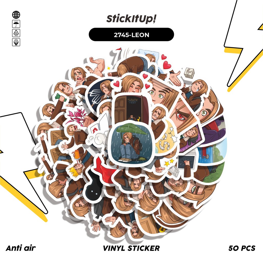 

COD✨ 50 Pcs Stiker FUNNY CHARACTER LEON SCOTT Lucu Anti Air Untuk Dekorasi Notebook Sepeda Skateboard Handphone DIY