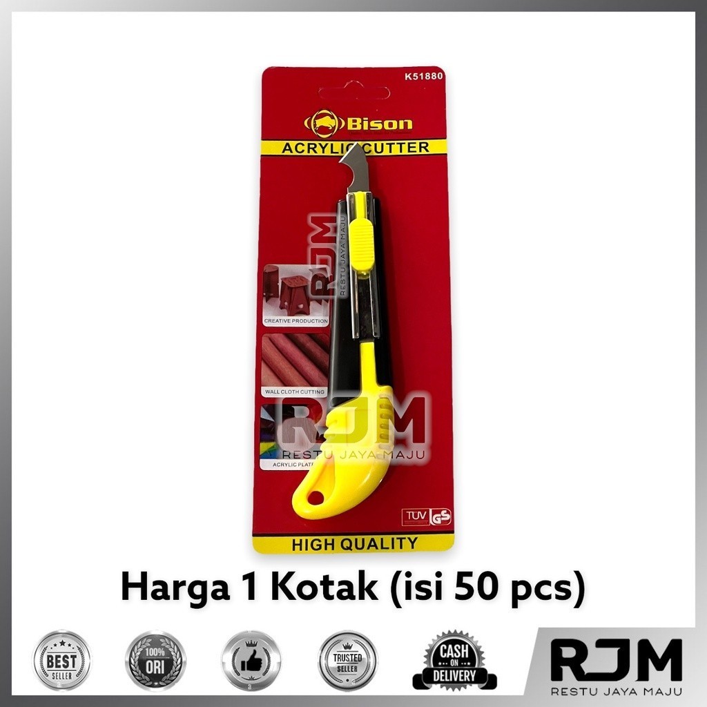 

PROMO ONGKIR [50 pcs] BISON Acrylic Cutter Pisau Akrilik Mika Plastik HPL Plastic