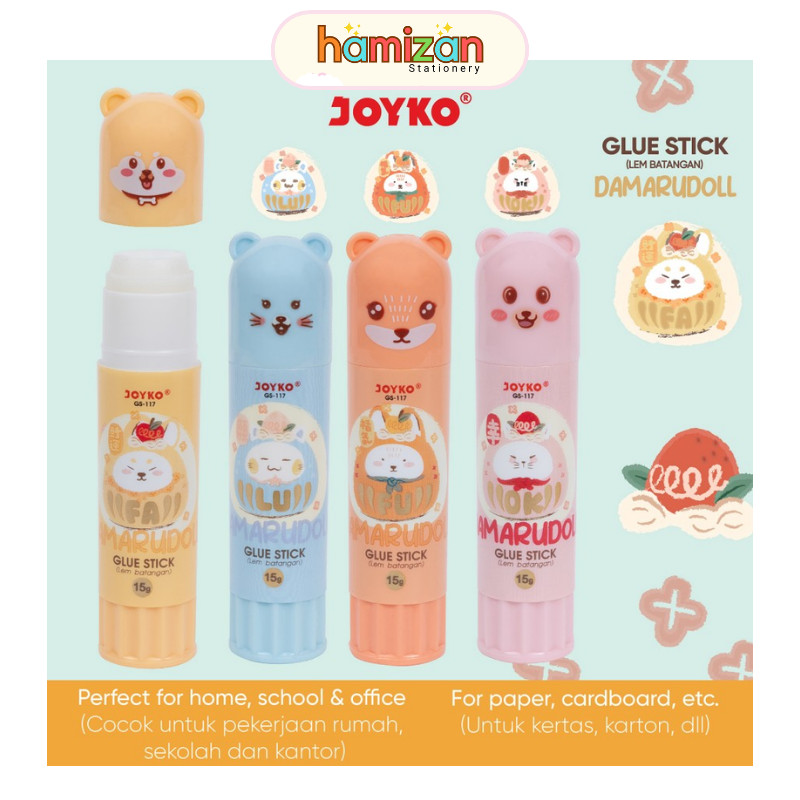 

( 1pcs ) GS117 Glue Stick Pen Damarudoll / Lem Stik Batangan Pen Gs-117 31gr / Glue Stick Lem Batang Joyko GS-117 Damarudoll 15gr Joyko Murah Berkualitas