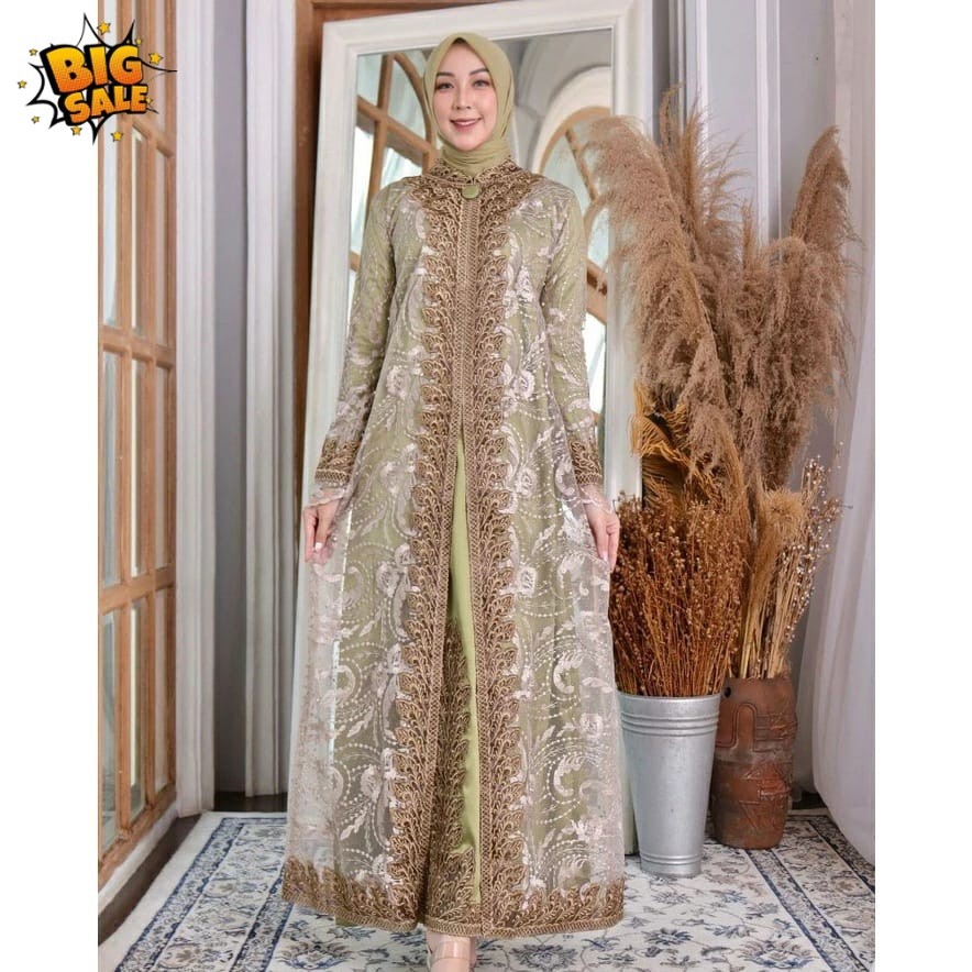 GAMIS MAXI CEMPAKA AULIA/GAMIS KONDANGAN LEBARAN/GAMIS BROKAT/DRESS KONDANGAN TERBARU 2022/GAUN PEST