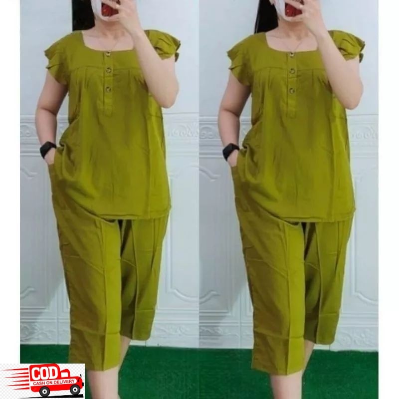 Setelan Bangkok 7/8 Rayon Premium | Setelan Wanita Rayon Polos | Setelan Rayon Premium Quality