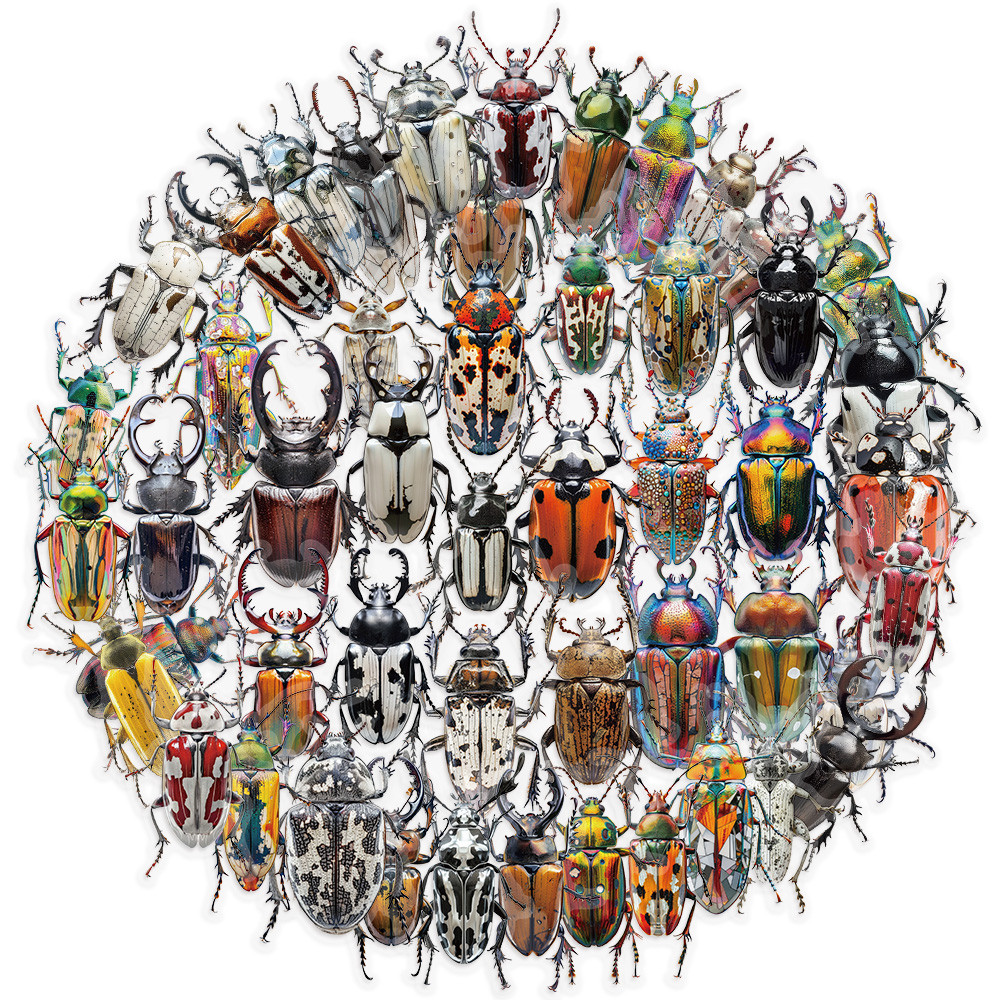 

50PCS Vintage Insect Stickers Pack Stationery Laptop Guitar Phone Suitcase DIY Sticker Handmade Journaling PET Materials Decals﻿