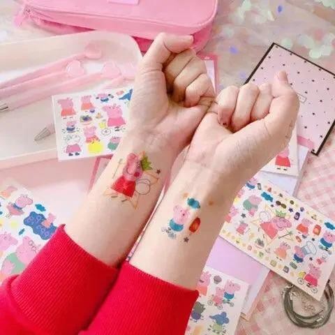 

1pcs Peppa Pig Tattoo Stickers Children's Birthday Party Decorations George Stickers Action Figure Stickers Cartoon kid's Gift
