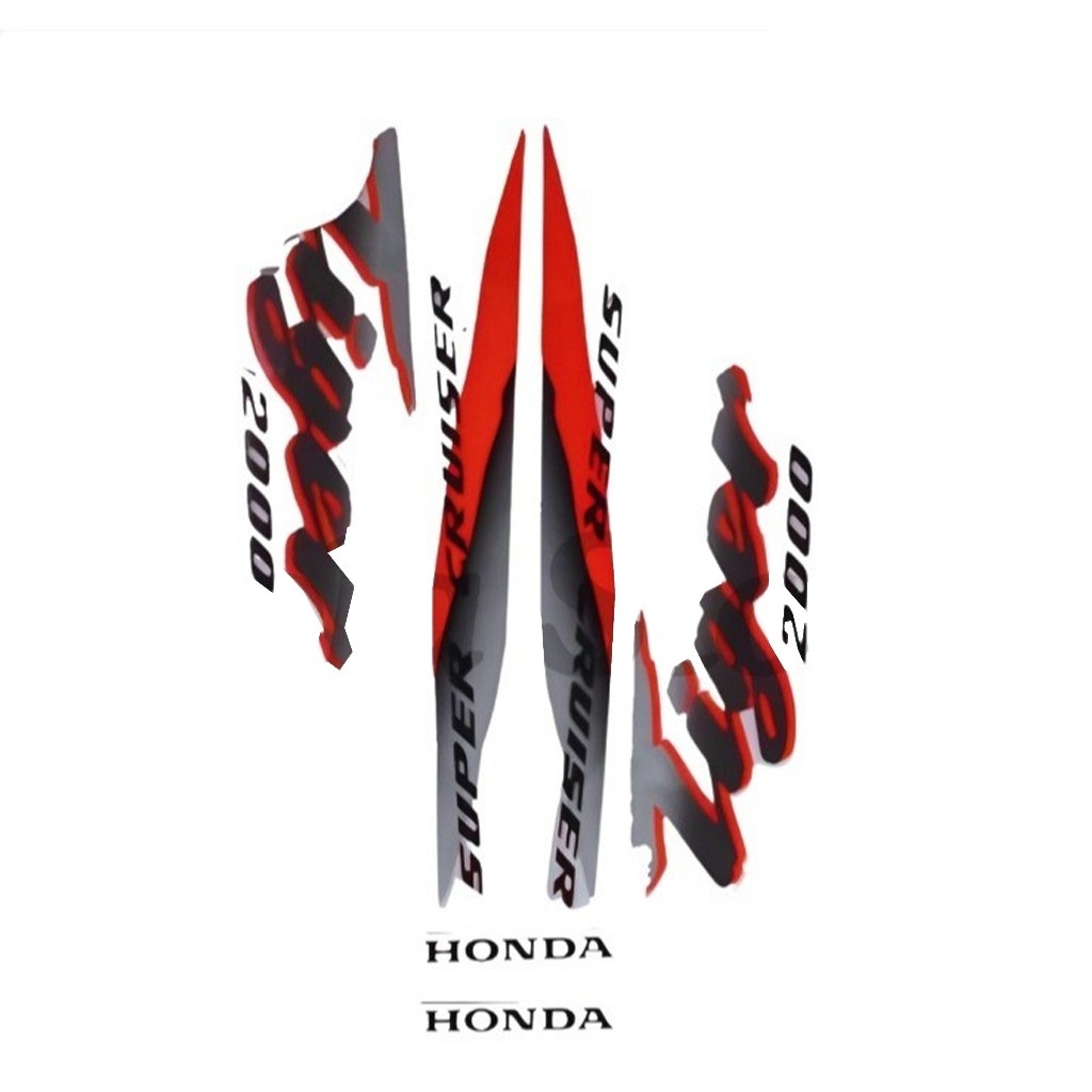 Striping Sticker Tiger 2000 Merah Silver Motor Stiker Sticker Striping Standart Ori Tiger 2000