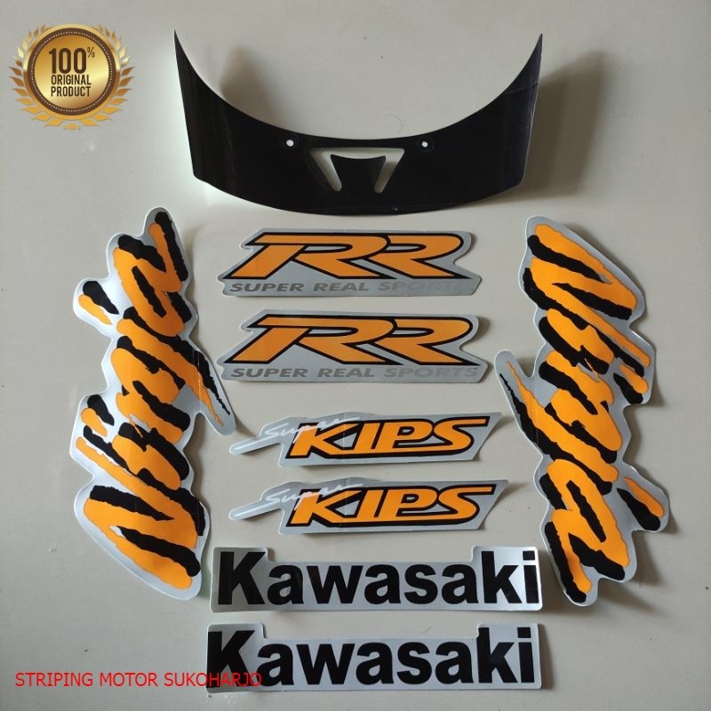 (ORI) striping kawasaki ninja rr old 2007 2008 silver stiker motor list body kualitas original