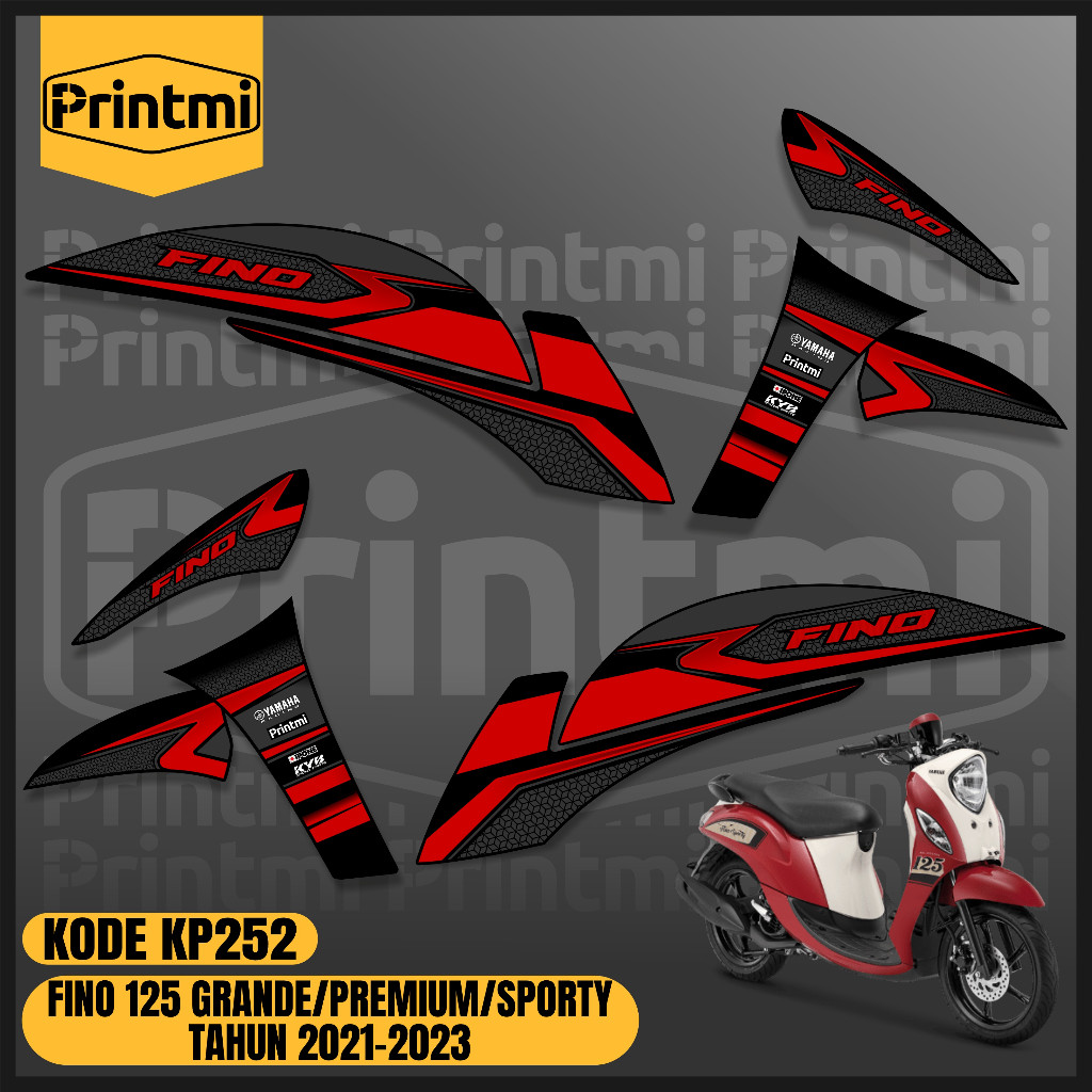 Stiker Striping Fino Grande Premium Sporty 125 Motor Yamaha 2021 2022 2023 2024 Variasi Racing List 