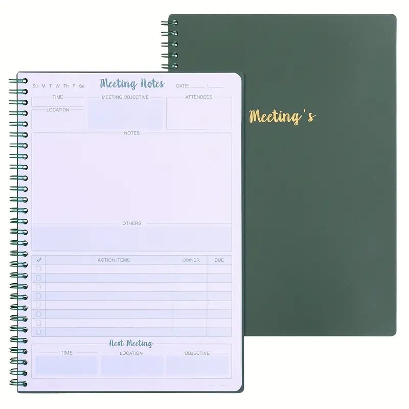 

60 Sheets/book Boost Meeting Organization & Productivity Meeting Notebook For Work Office & Business Supplies Easy Coil NoteBook