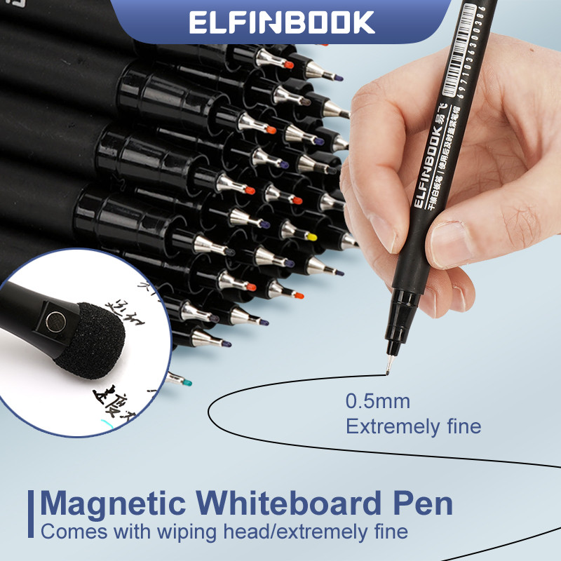 

0.5mm 8Pcs Whiteboard Magnetic Markers Set Fine Tip Dry Erase Markers with Eraser for Home Office School Supplies