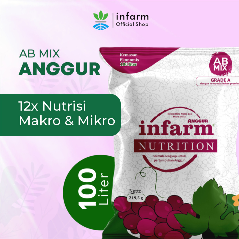 INFARM - Nutrisi AB Mix Anggur 100 Liter Pupuk Konvensional Tanah dan Hidroponik Tanaman Anggur
