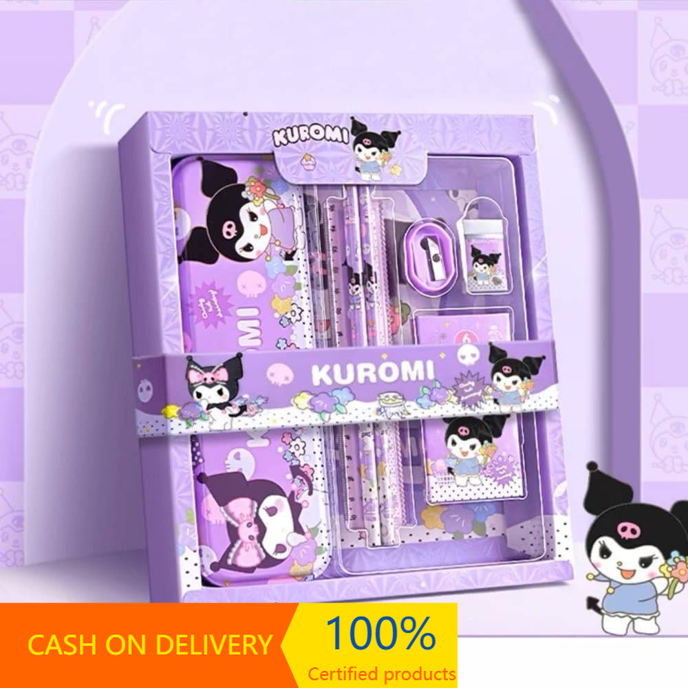 

CASH ON DELIVERY Kotak Pensil Anak Set 7 in 1 Stationery Hadiah Anak Sanrio Alat Tulis Set Kuromi My Melody Cinnamoroll