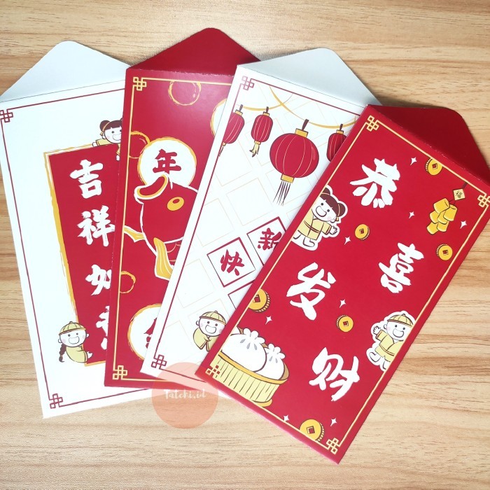 

Angpao Imlek Sincia/ Red Amplop Angpao Tebal Sedang Isi 8 pcs