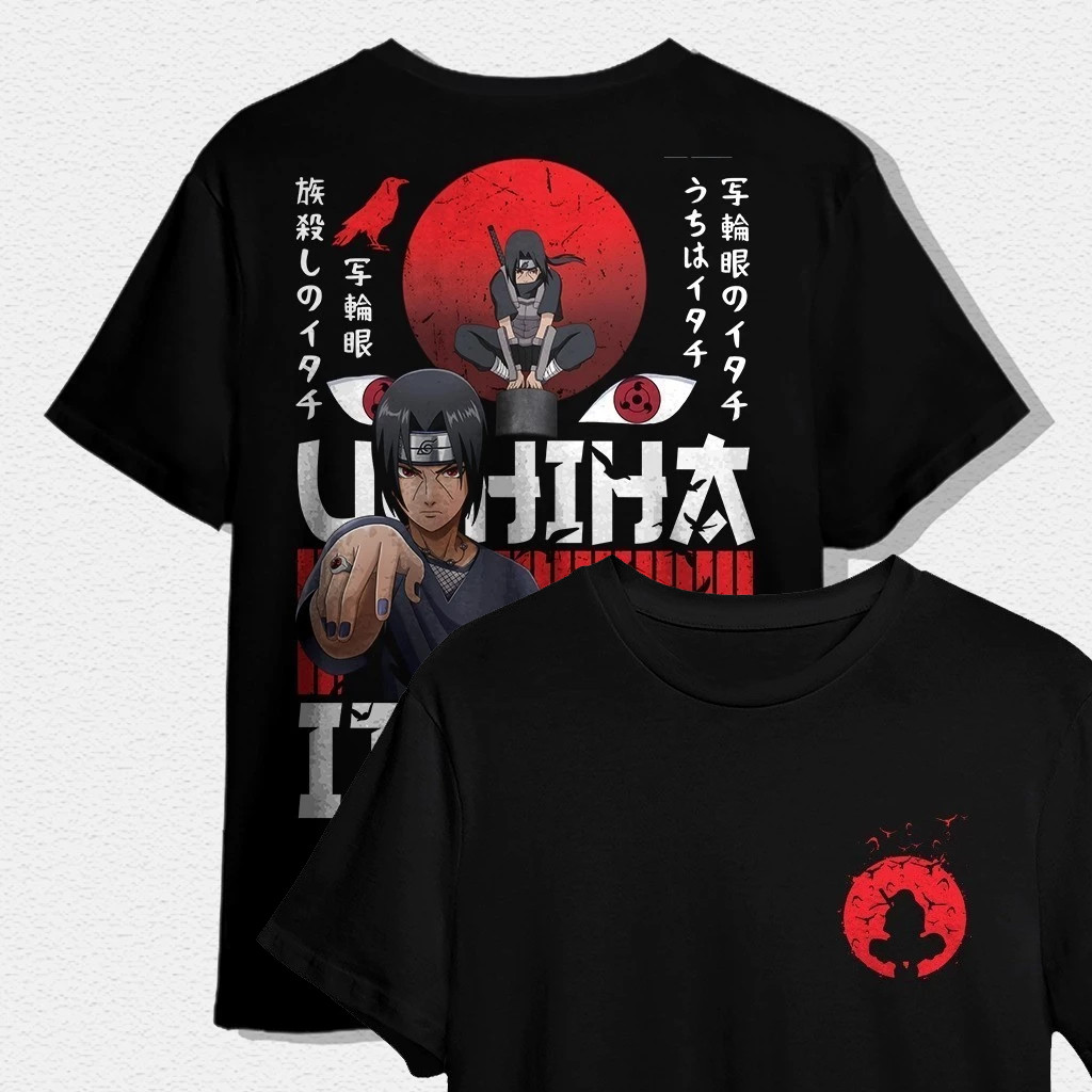 Kaos Pria, Kaos bergambar Naruto Uchiha Itachi, pakaian luar ruangan musim panas, atasan pria