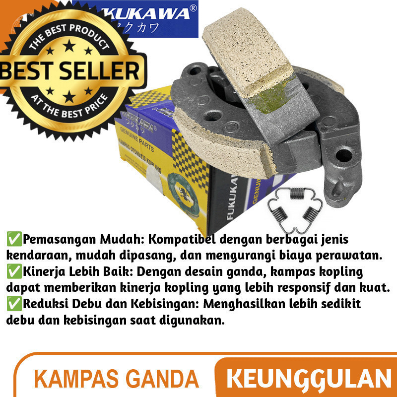 Kampas Ganda Kopling Honda Beat Genio Deluxe POP Street CW Vario Scoopy 110 eSP K44 K81 Fukukawa CVT