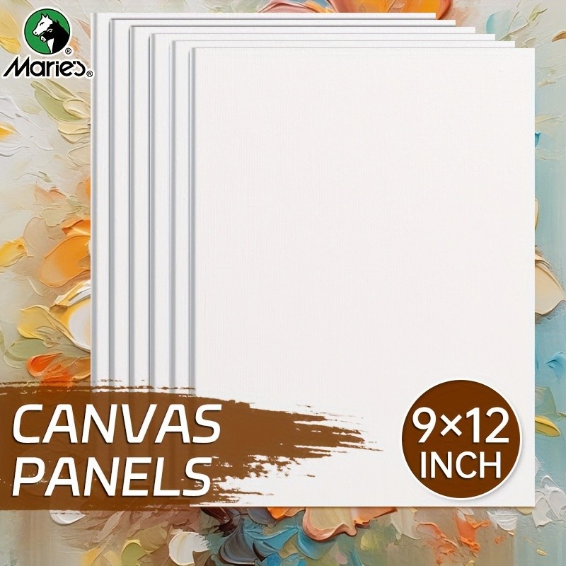 

2/4/6pcs Marie's 9x12in Canvas Panels,Blank Flat for Acrylic,Marker,Oil, Watercolor,Pouring Painting,Tempera for Artist,Adults
