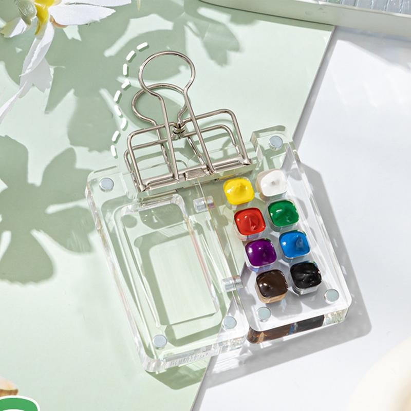 

Acrylic Mini Watercolor Palette Empty 8/15 Grid Portable Paint Box Travel Painting Watercolor Packaging Paint Tray Art Supplies